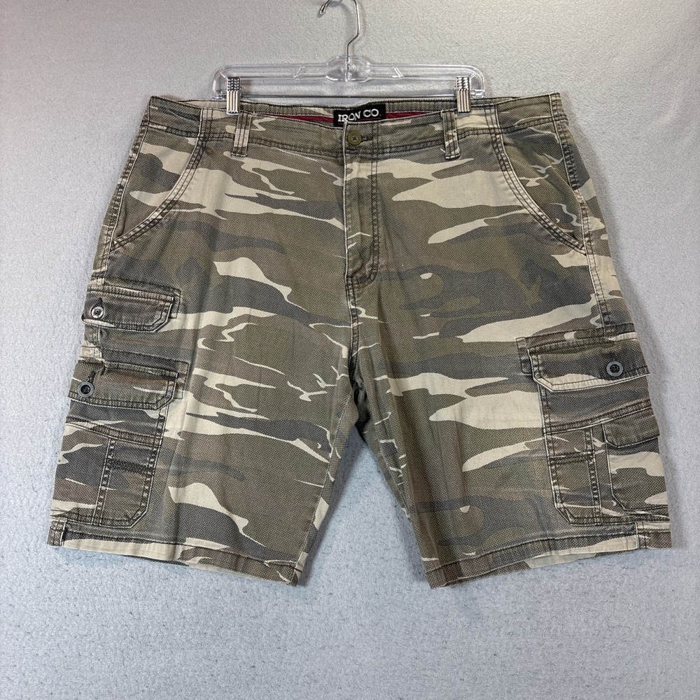 Iron Flex Cargo Shorts Men 40 Camo Cargo Utility Stretch